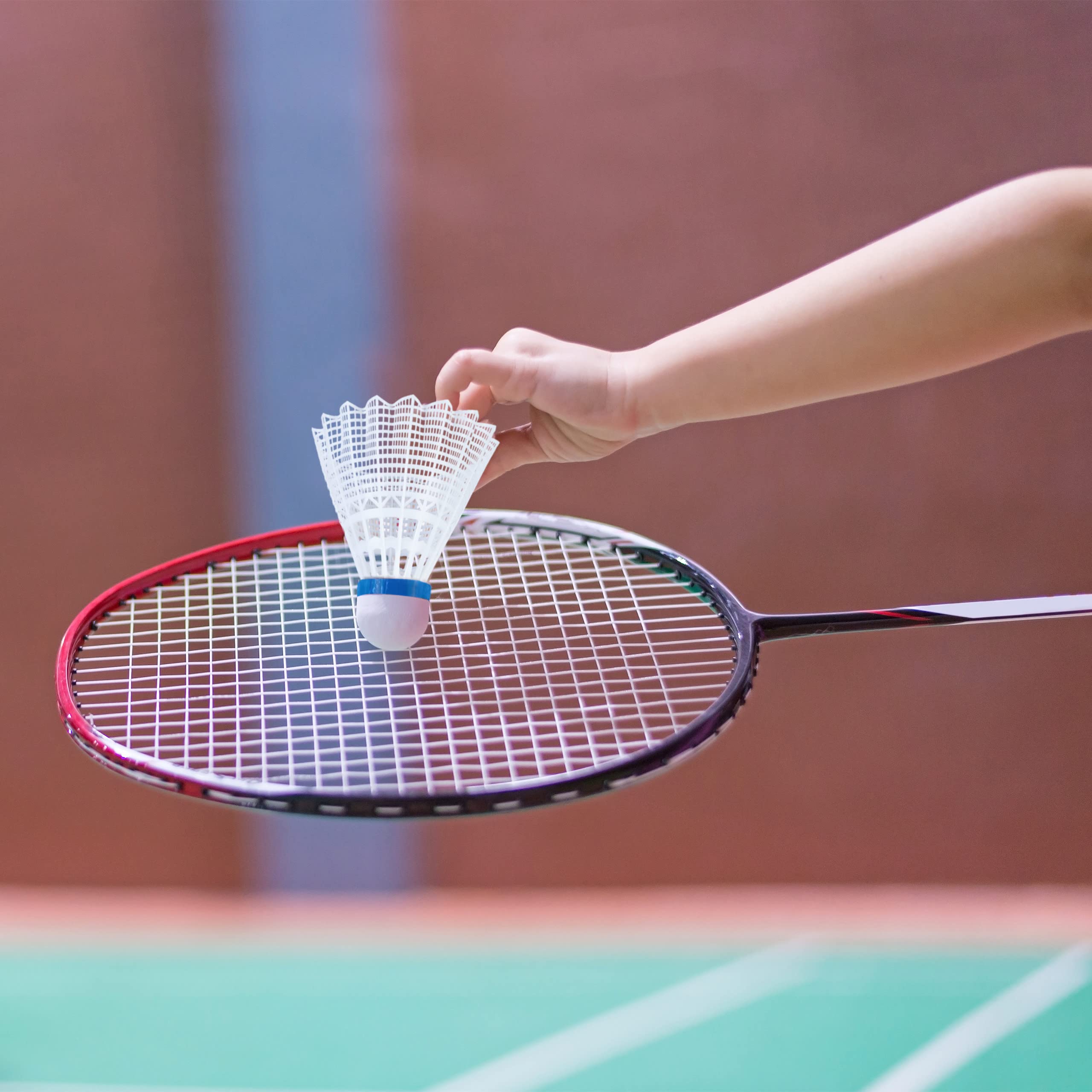 Volani Da Badminton, Set Da 12, Luce LED Rossa, HD 8,5X6,5 Cm, Plastica