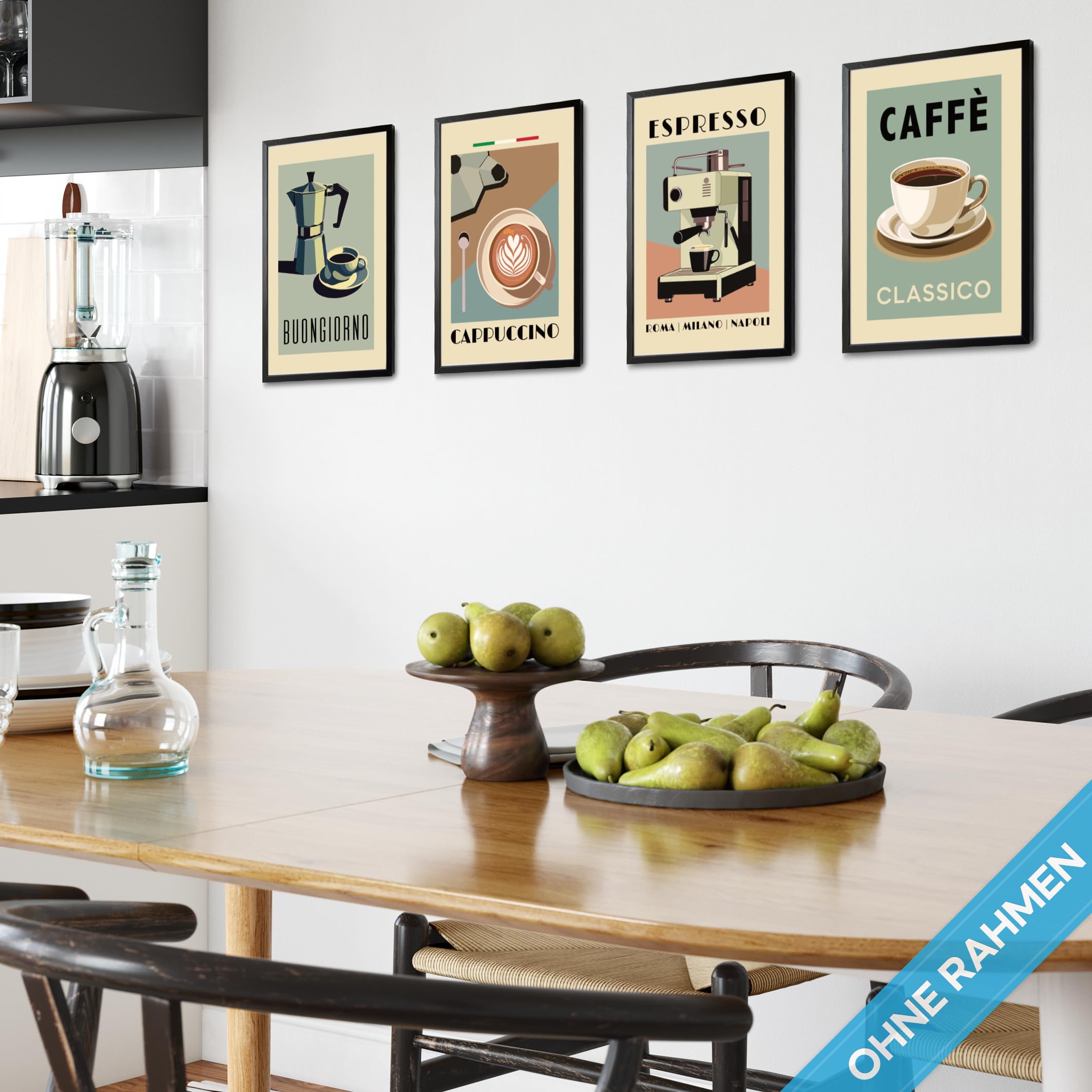 Burkfeeg 3 Pièces Décoration Murale Pour Bar à Café, Cuisine, Poster