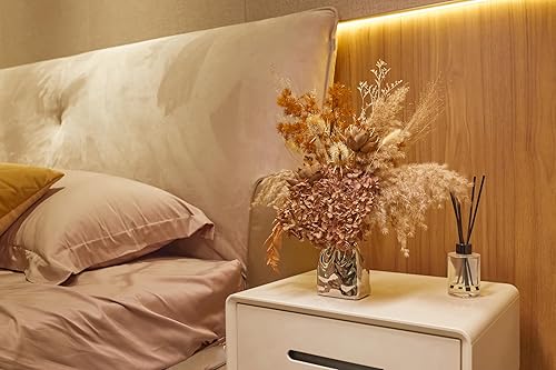 Miniatura 7 de mnmnzfzf 45 ramos de flores secas bohemias naturales, hortensias de hierba de pampa marrón, boda, decoración de sala de estar, mesa familiar de