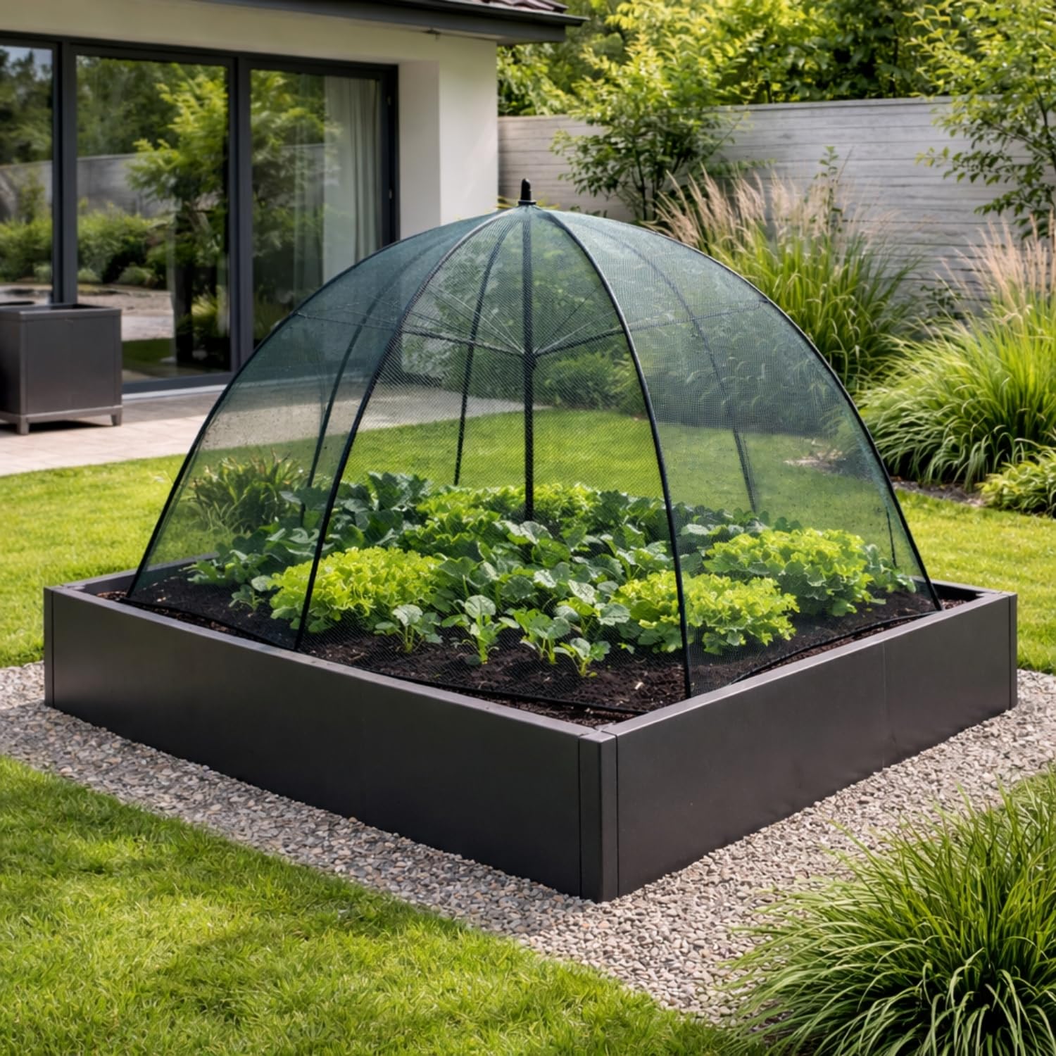 GardenSkill Serre à Mailles Fines pour Cultures et Plantes | Grande Cloche Parapluie Housse de Protection Filet Anti-Insectes pour Jardin, Parterre, Lit Surlevee, Potager | 110cm x 75cm