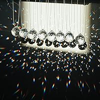 Vista 3 de Crystalsuncatcher - 10 piezas de lámpara de araña de cristal de cristal, piezas de prismas de cristal arcoíris, piezas de bricolaje, adornos de bola