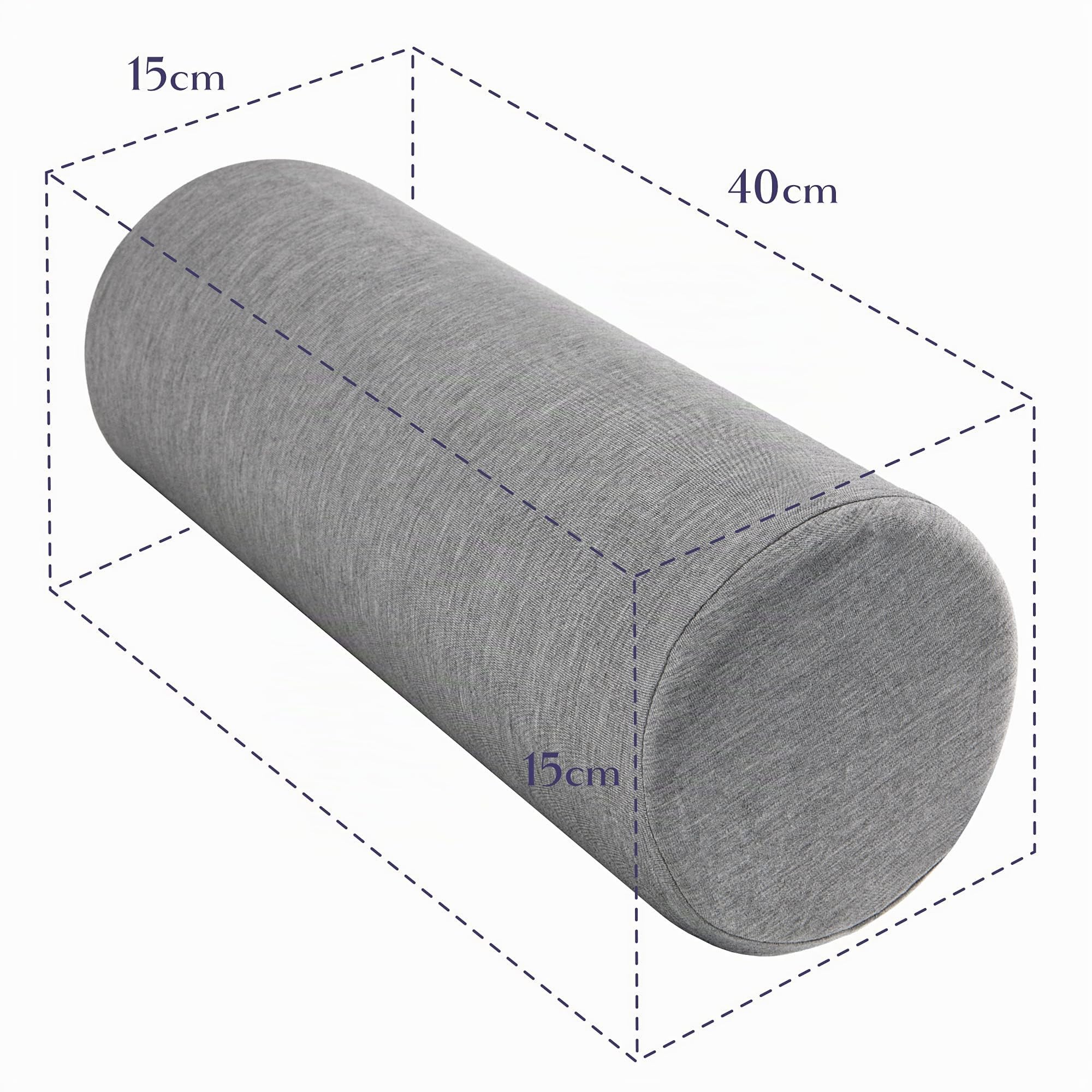 Traversin cervical 40 cm avec housse – coussin genoux & positionnement | Traversin en mousse à mémoire · pour nuque, genoux & jambes · positionnement · housse bambou lavable · OEKO-TEX