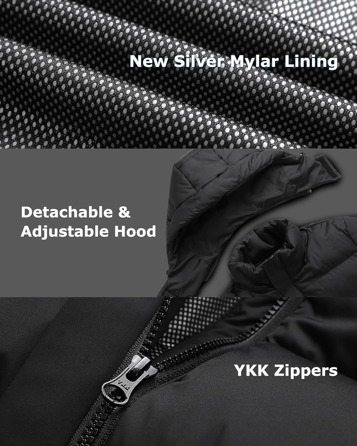 Venustas Women’s Heated Down Jacket with Battery & Detachable Hood, 5 Heating Zones Electric Winter Coat for Outdoor & Travel - Image 5