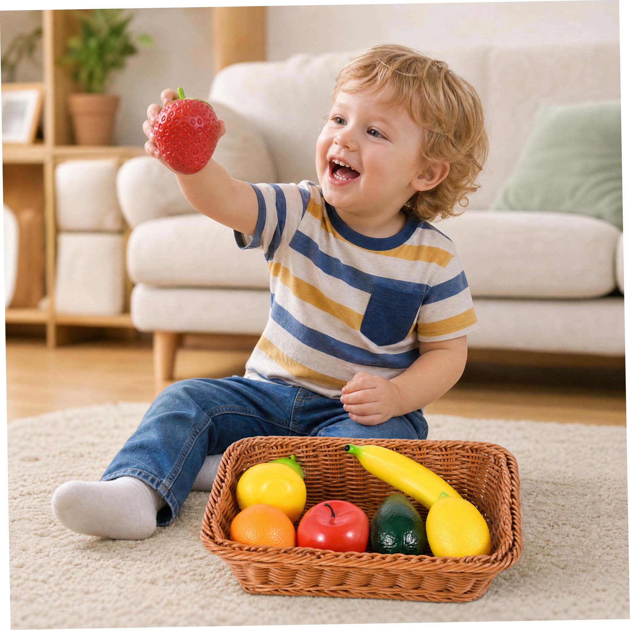 Strumenti musicali per bambini, set di shaker per frutta da 7 pezzi con cestino