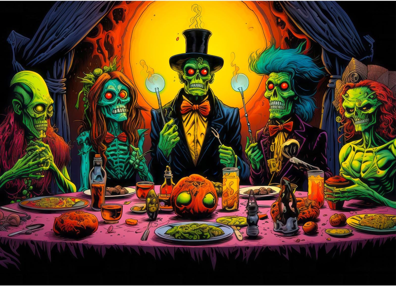 Jigsaw Puzzles for Adults 1000, Puzzles for Adults, Challenging Puzzles, Puzzle Game for The Whole for Women, Gifts for Men, Theme:Devil's Dinner