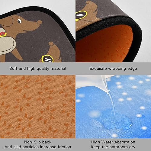Miniatura 6 de Tapete de cocina de perro caliente Dachshund de 2 piezas, alfombras de cocina de pelo bajo, acolchadas, absorbentes de agua, lavables, para