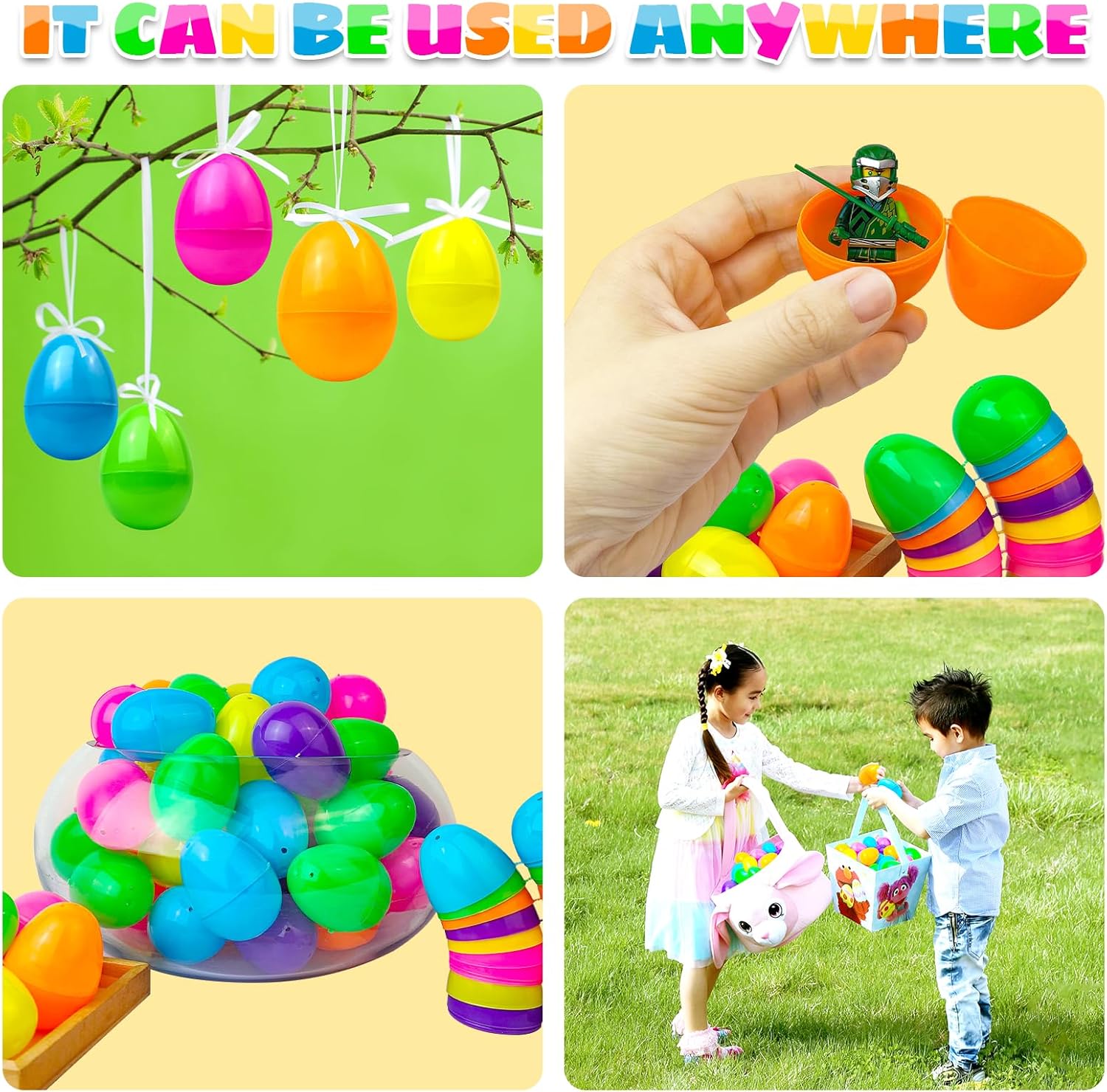 2000 Pcs Plastic Easter Eggs,2.35" Bright Colors Easter Eggs for Easter Hunt, Easter Theme Party Decoration, Basket Stuffers Fillers