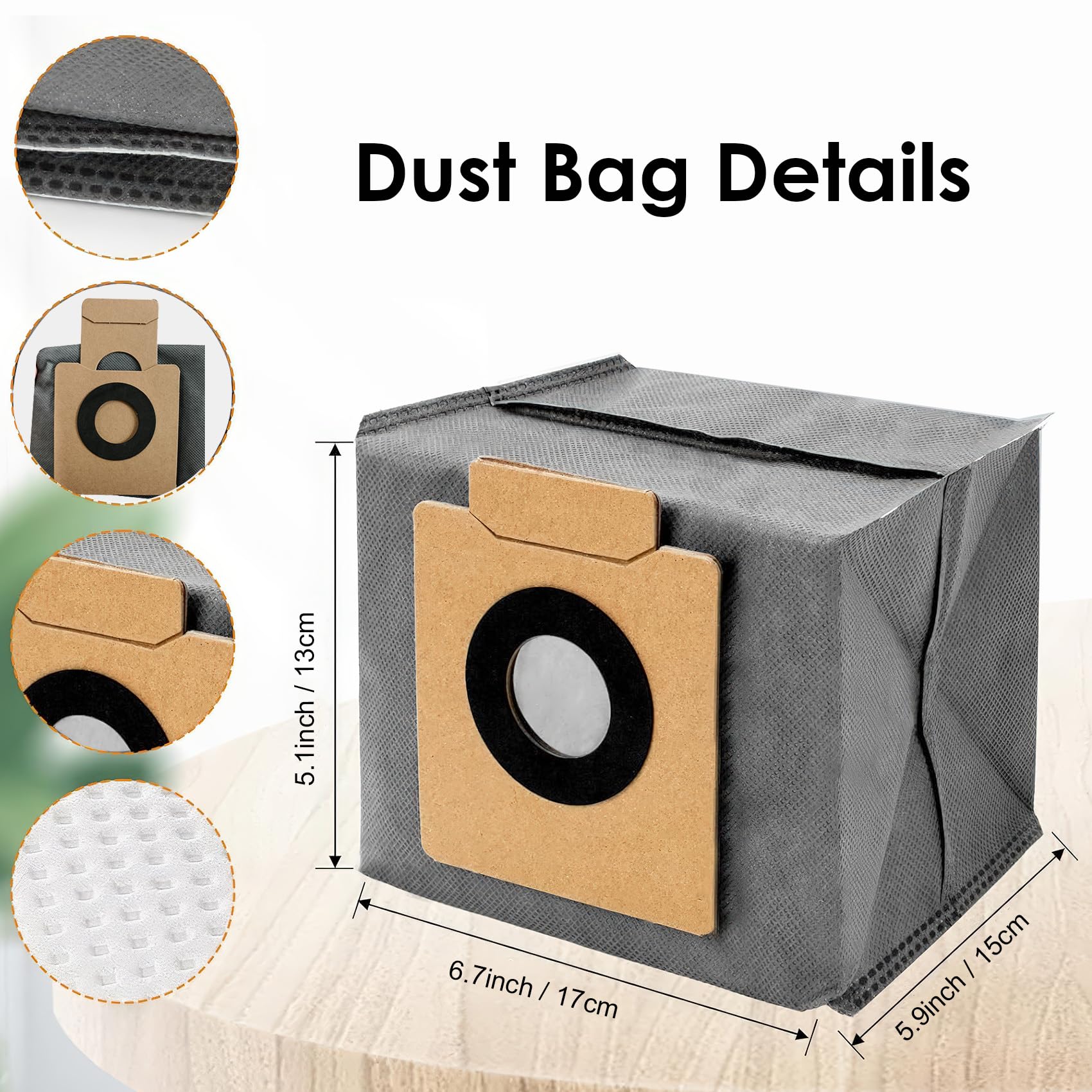 Paquete de 16 bolsas de polvo para aspiradoras Eufy Clean X8/X8 Pro/X10 Pro Omni Robot, estación autovaciada, bolsas de repuesto desechables de gran capacidad