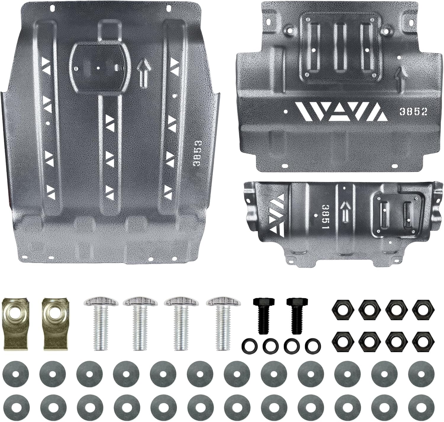 3pc Complete Full Skid Plate Engine Splash Shield Transmission Skid Plate Compatible with 2015 2016 2017 2018 2019 2020 2021 2022 Ford F-150 2.7L 3.3L 3.5L