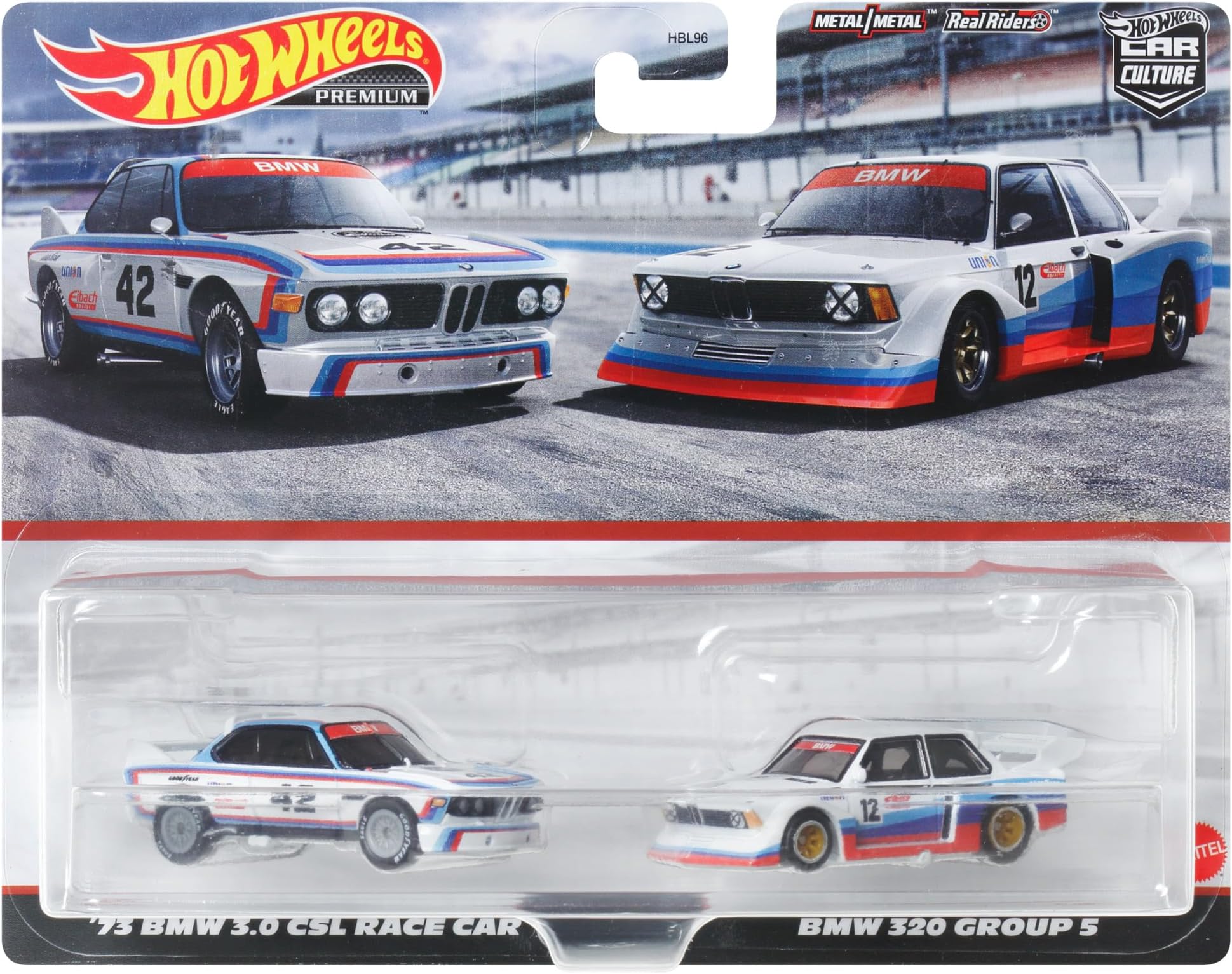 Hot Wheels Premium Car Culture 2-Pack - Vintage & Modern Vehicles, 1:64 Scale Real Riders Tyres, Metal Bodies, for Collectors & Car Fans HKF55