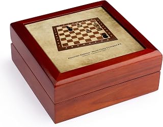 3dRose World Chess Champion Number Jewelry Box 7 x 7 inch with 4 inch tile
