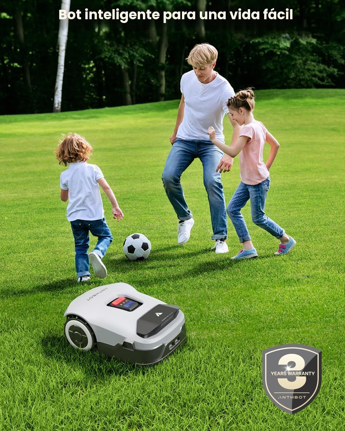 Robot cortacésped sin cable, 900 m², banda completa RTK + visión de 4 ojos, mapeo automático, gestión multizona, prevención precisa de obstáculos, control por aplicación