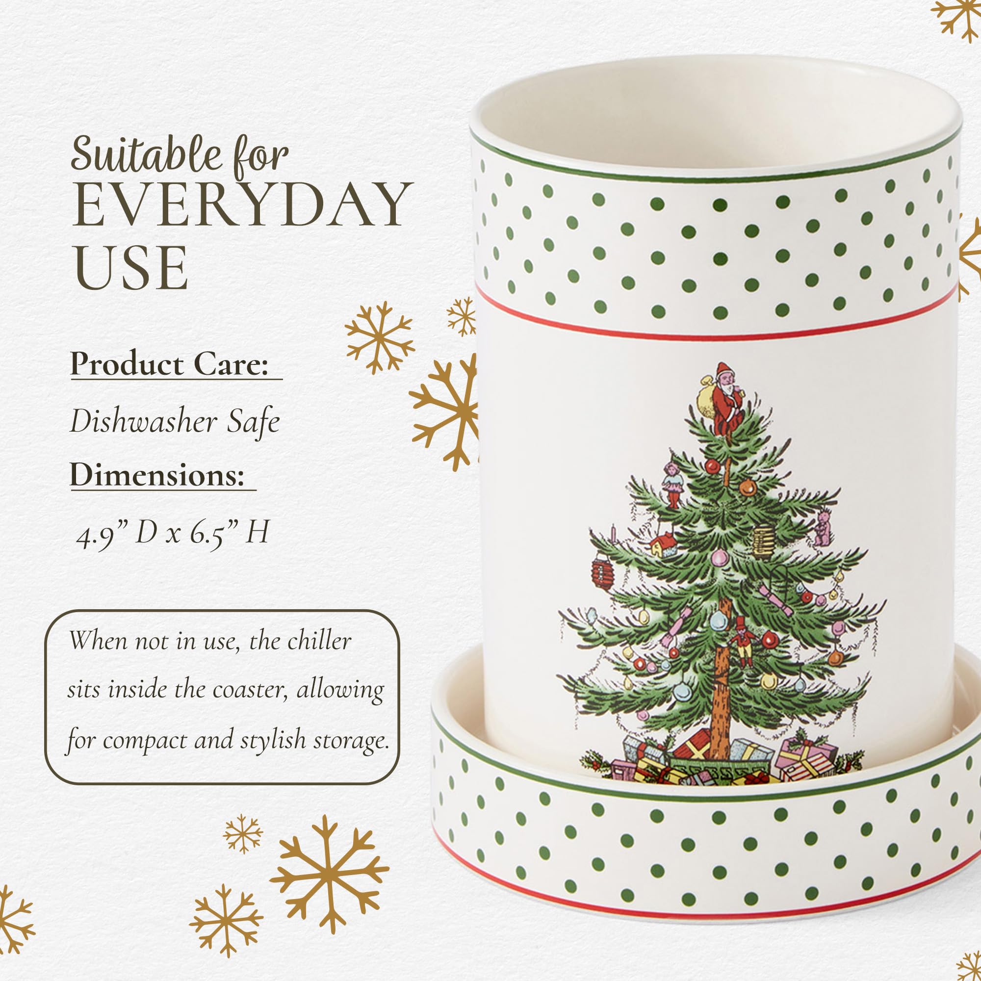 Amazon.com: Spode Christmas Tree Wine Chiller & Coaster, Polka Dot