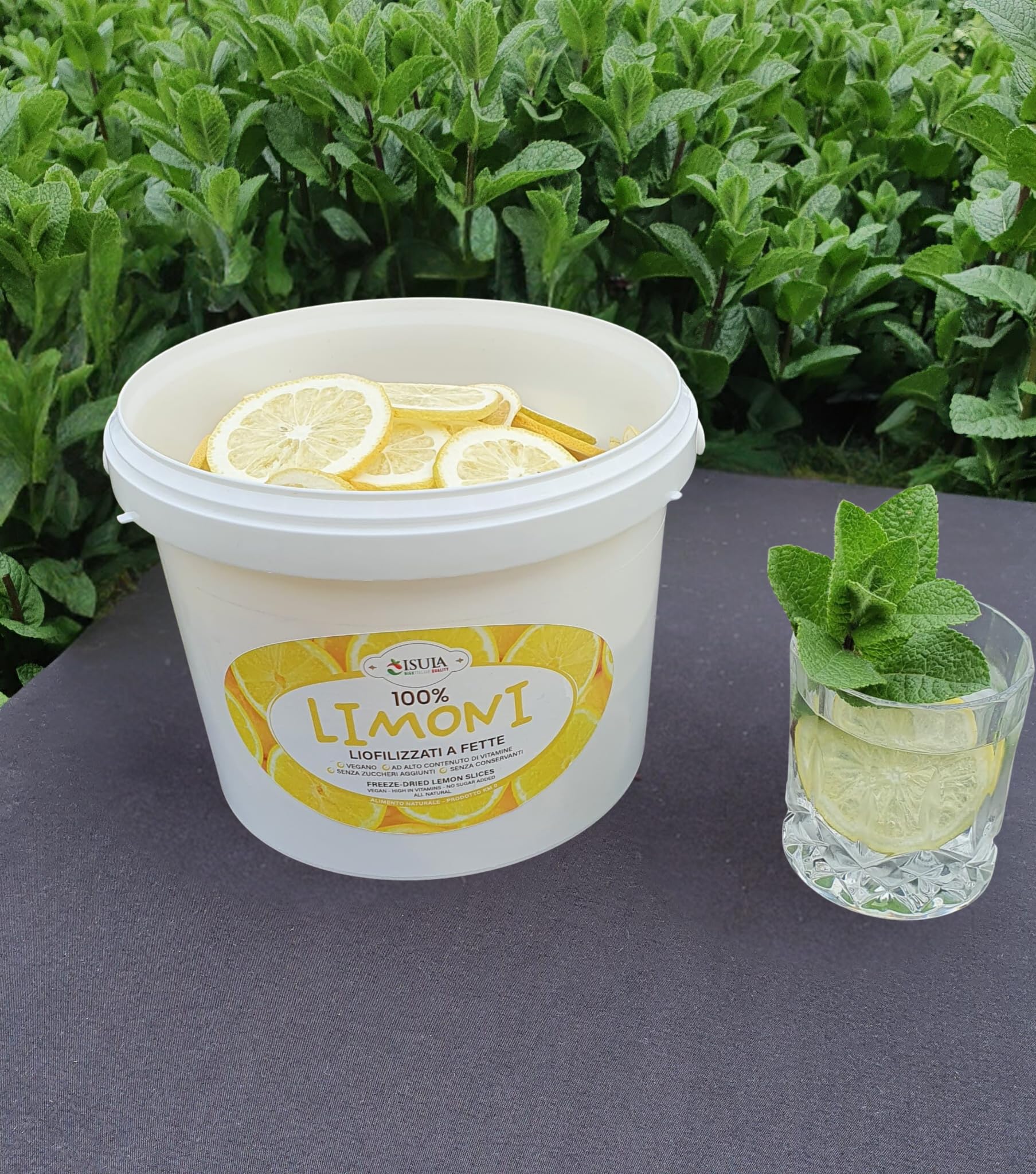 Limones frescos liofilizados 100% italianos - limones para coctelería profesional - paquete grande de 3 litros - frutos secos - sin azúcar añadido - 130 rodajas aproximadamente