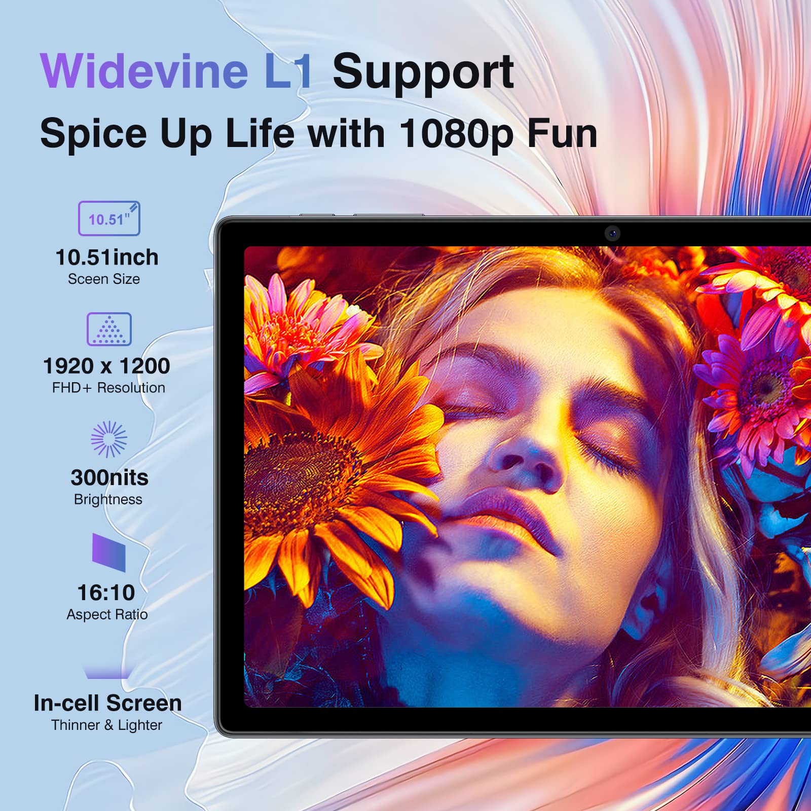 10.5 inch Tablet PC, Blackview Tab 15 Android 12 Tablets, 14GB+