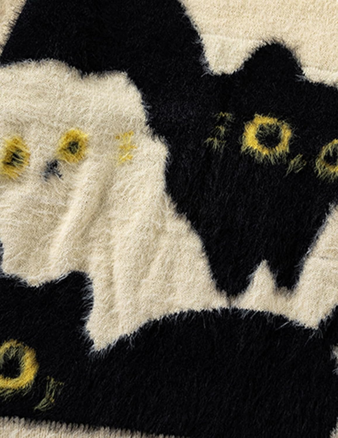 Aelfric Eden Women's Pullover Sweater Color Blocking Cat Graphic Sweater Casual Soft Warm Fall Winter Knitted Tops - Image 5