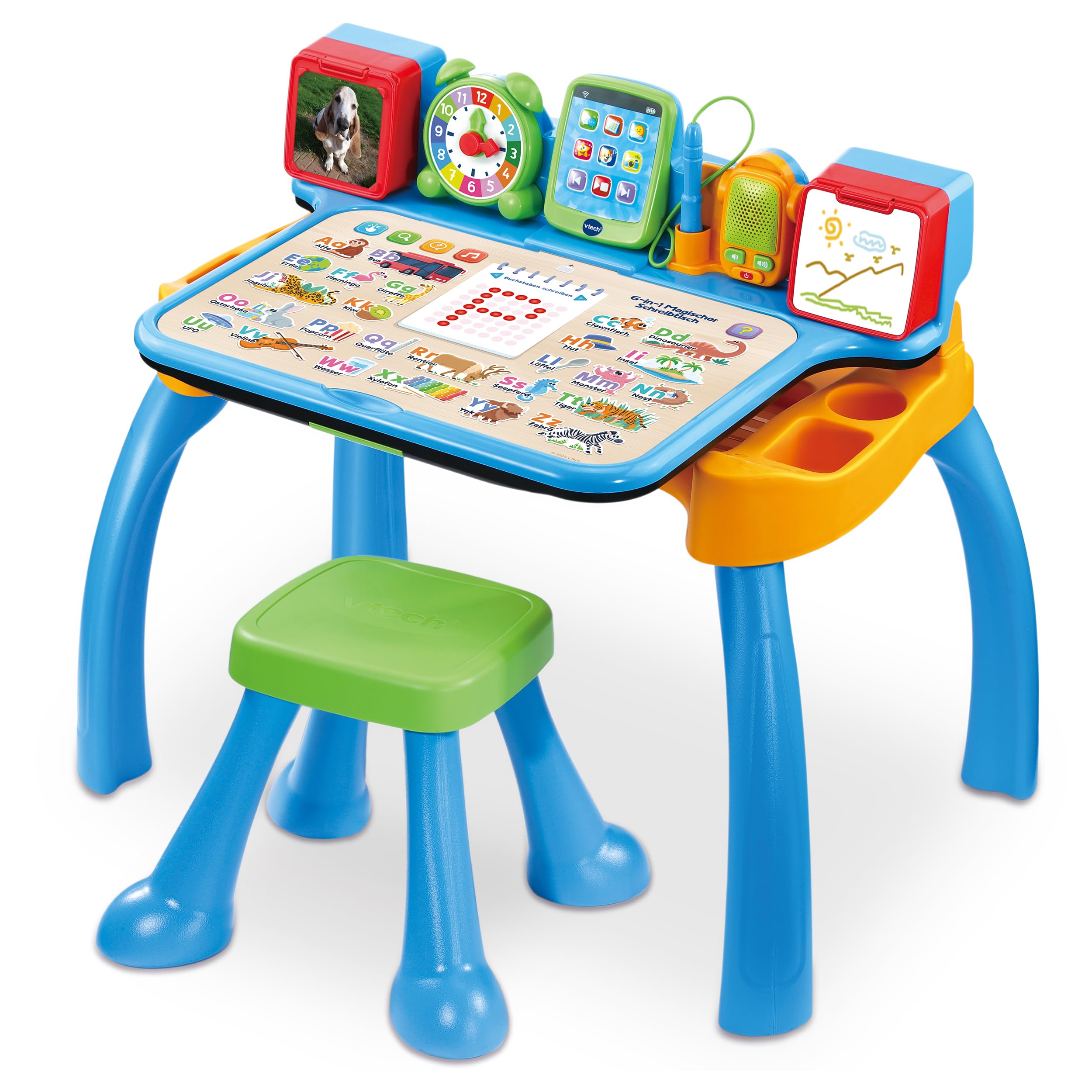 Vtech Magic Desk 6 in 1 I Interactive Learning Station with Light and Sound I Creative Kit for Counting and Learning to Write for Preschool Children from 3 Years with Chair