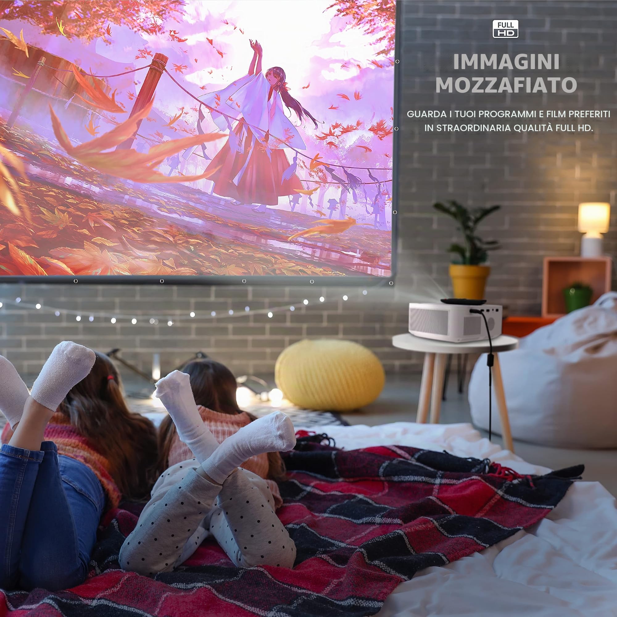 KODAK FLIK X10 Full HD Kit proiettore multimediale | Pacchetto sistema home theater portatile mini compatto 1080p con schermo di proiezione da 100"