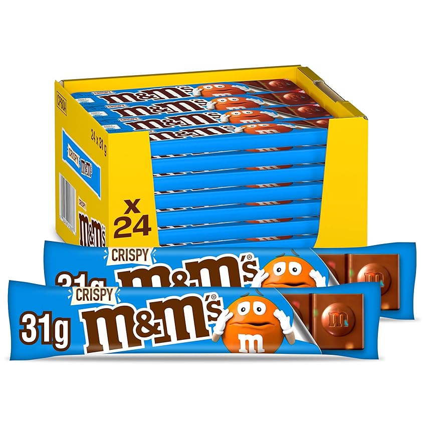 Immagine del prodotto M&M'S Barretta Crispy Al Cioccolato Con Riso Soffiato, 31 g, Confezione da 24, 744 g