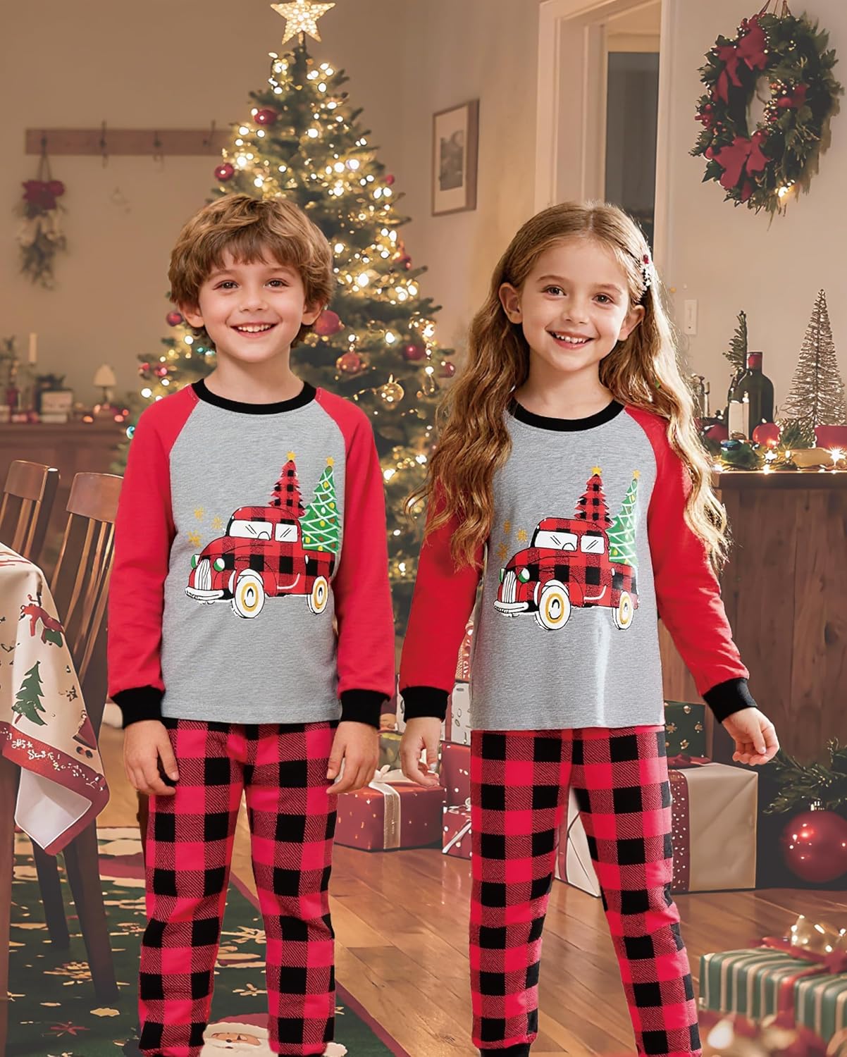 Little Hand Little Boy Long Sleeve Christmas Pajamas Set Cotton Reindeer Pjs Kids Holiday Santa Clothes for Toddler 2-7 Years - Image 2