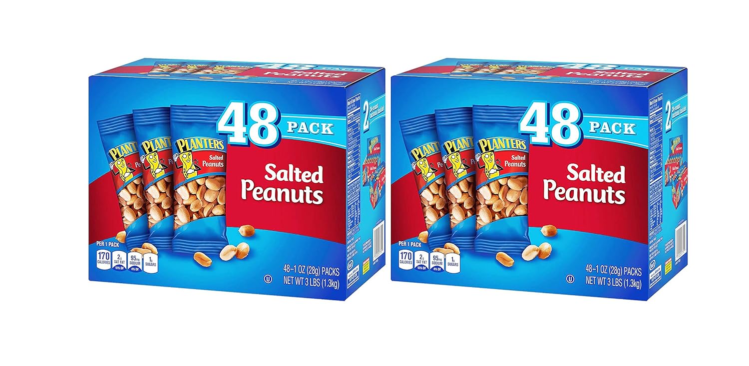 Planters Salted Peanuts 48/1 Ounce bags (2 Pack