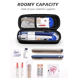 YOUSHARES Insulin Cooler Travel Case with Temperature Display - Refrigerated Medicine Cooling Bag with 2 TSA Approved Ice Pack, Medication Pen Diabetic Supplies Organizer for Trip and Daily