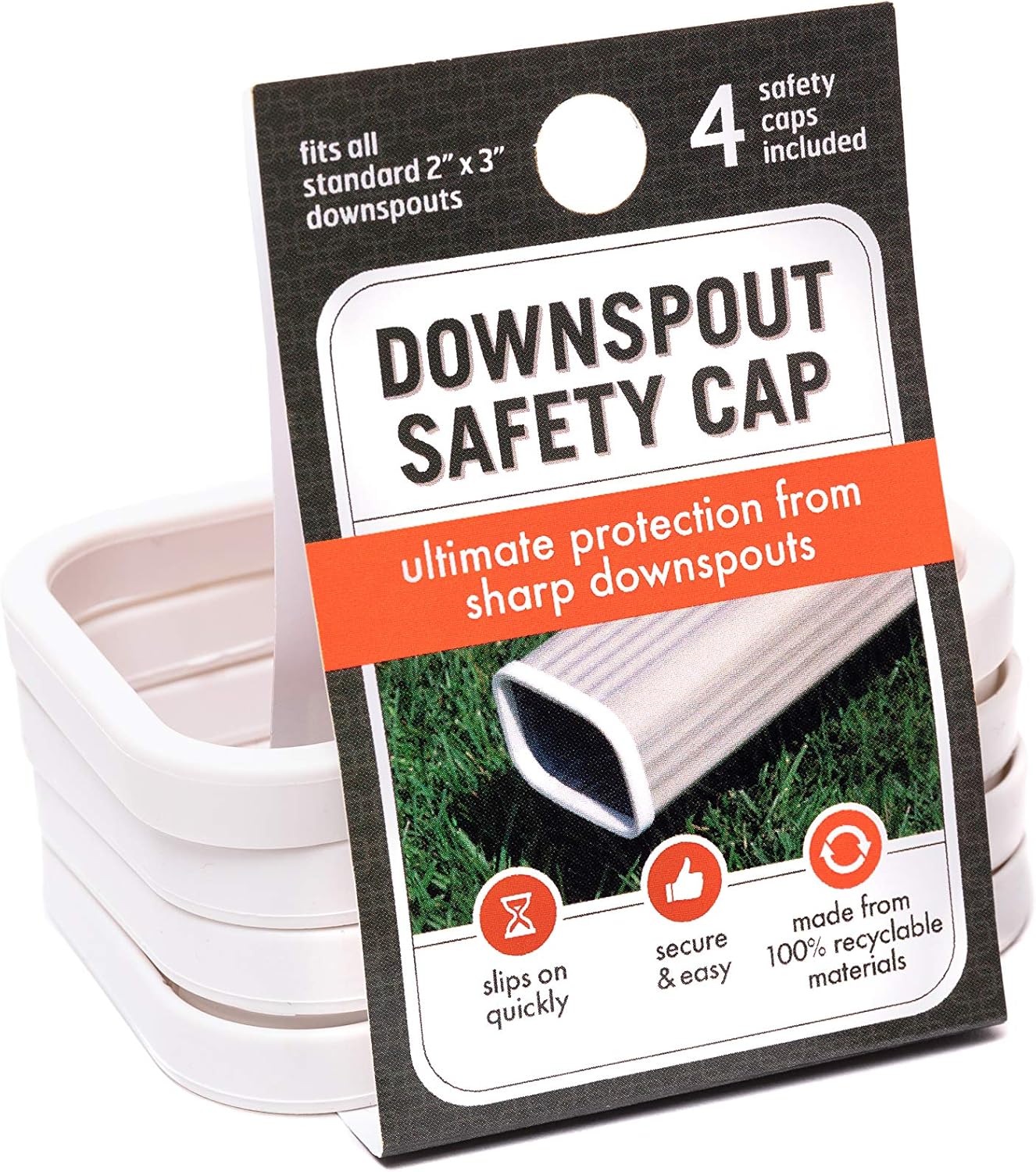 Downspout safety cap Clearance