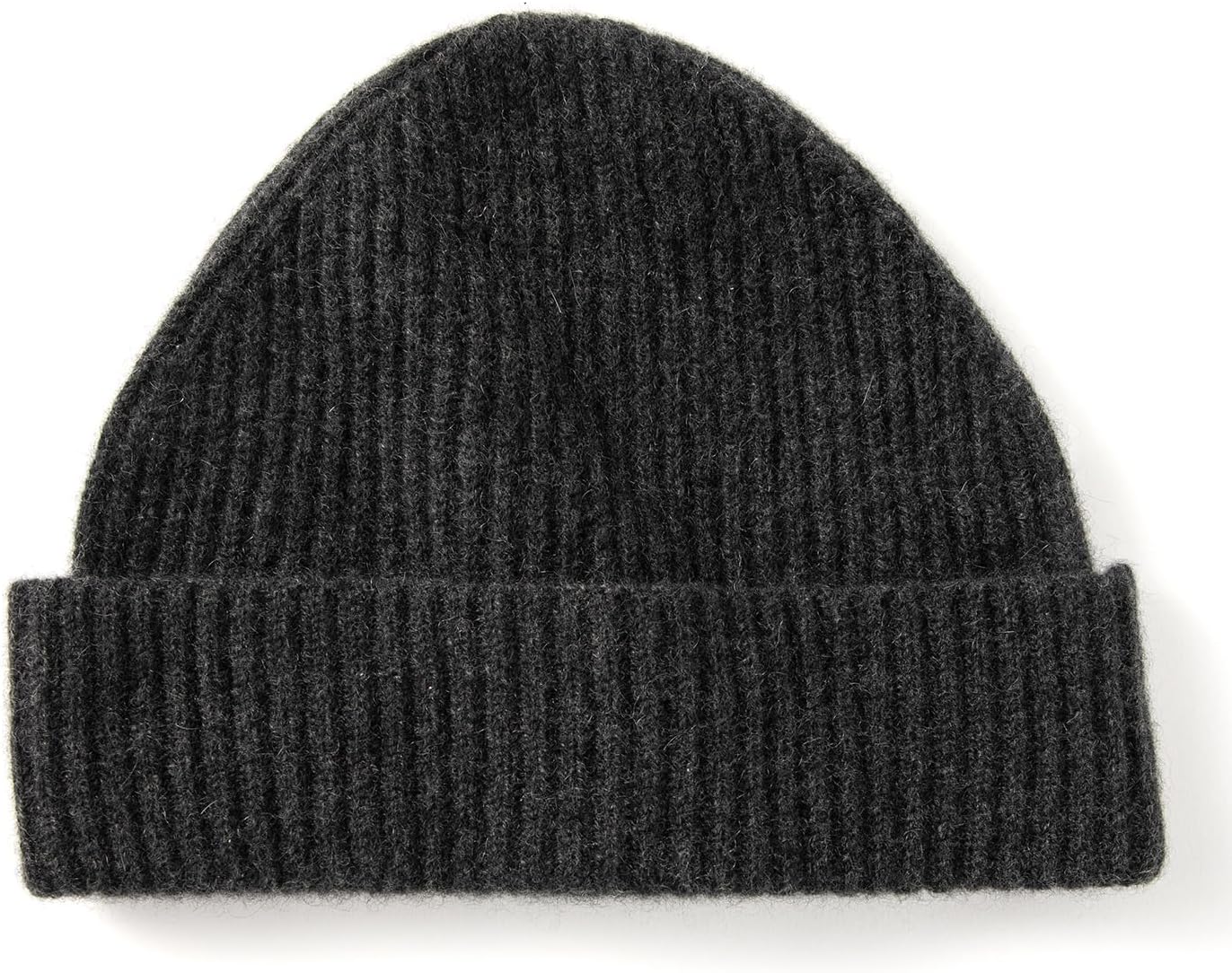Villand 100% Cashmere Ribbed Cuffed Hat for Men, Ultra-Soft Men's Pure Cashmere Winter Ski Beanie