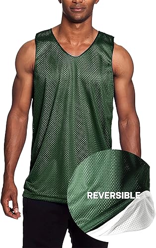 Miniatura 3 de Camiseta de baloncesto reversible para hombre de alta calidad que absorbe la humedad, Blanco