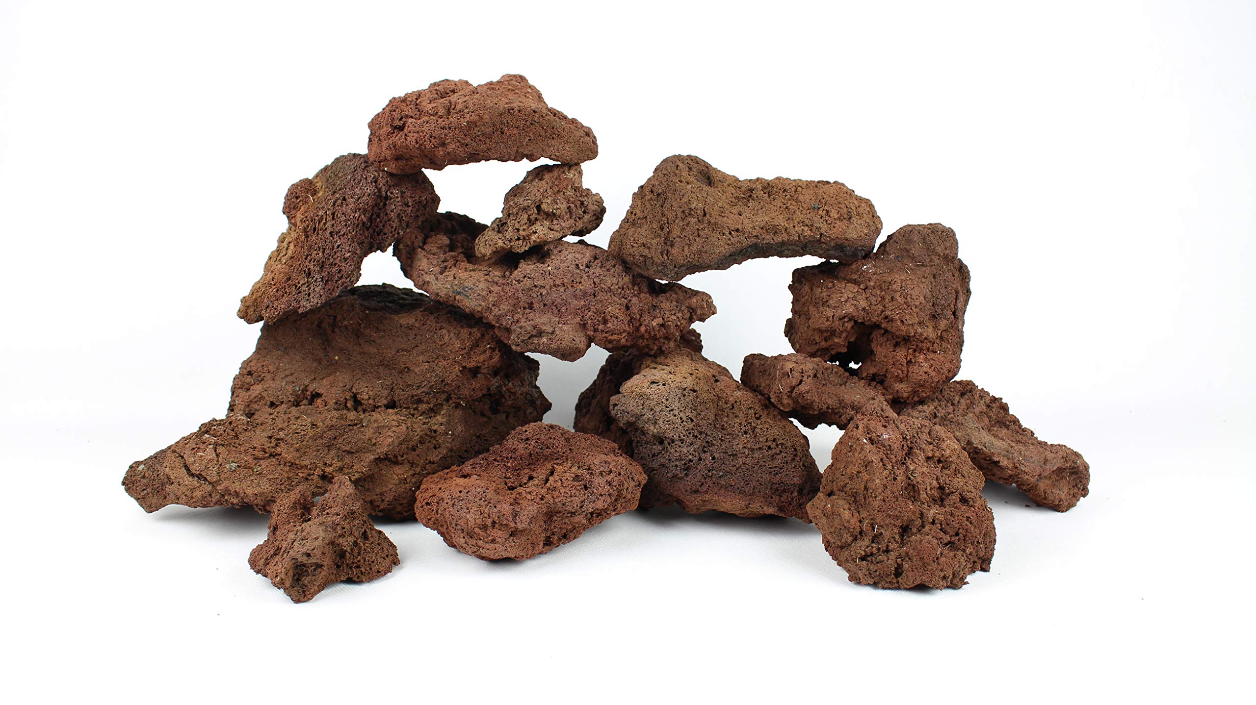 TM Aquatix Fish Tank Stones Rocks for Aquarium - Natural Decoration - Improves Water Parameters - Perfect for Caves Shelters (10kg, Lava Brown)
