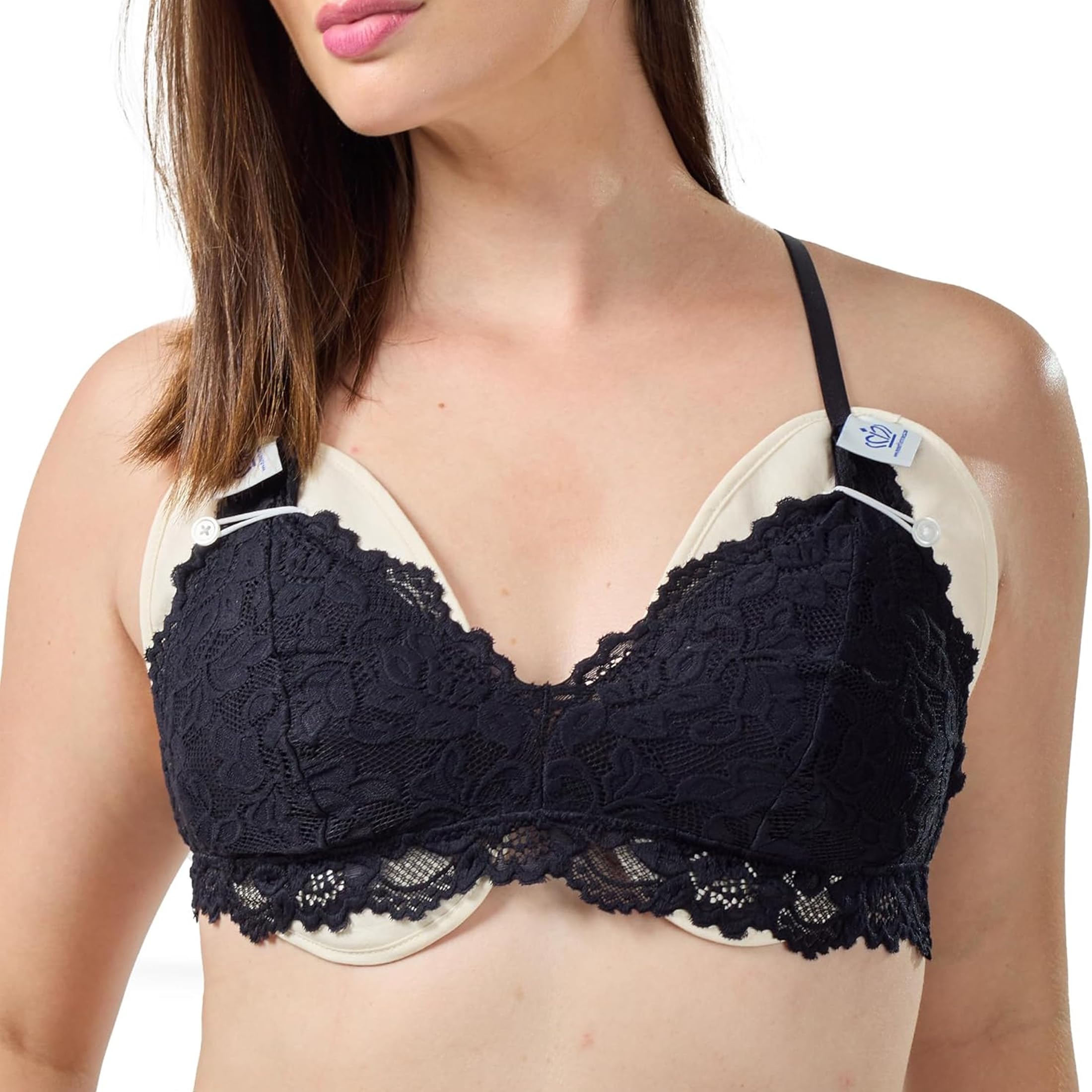 QUEEN OF THE THRONES Castor Oil Pack for Breast (Large) - Heatless, Less-Mess, Reusable - Organic Cotton Flannel, Comfort Fit, Soft Straps & Naturopathic Doctor Designed (Castor Oil Sold Separately)
