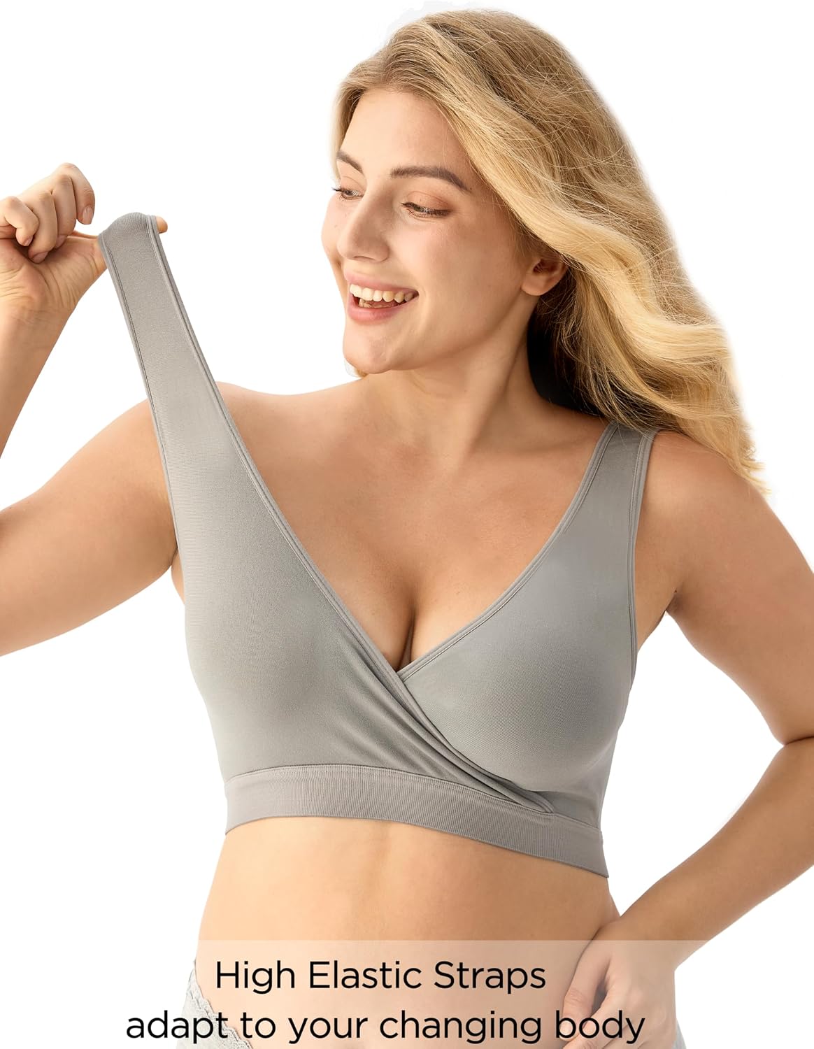 HBselect Nursing Bras for Breastfeeding, Maternity Nursing Sleep Bra Wireless Pregnancy Sleep Bralette 3/5 Pack thumbnail