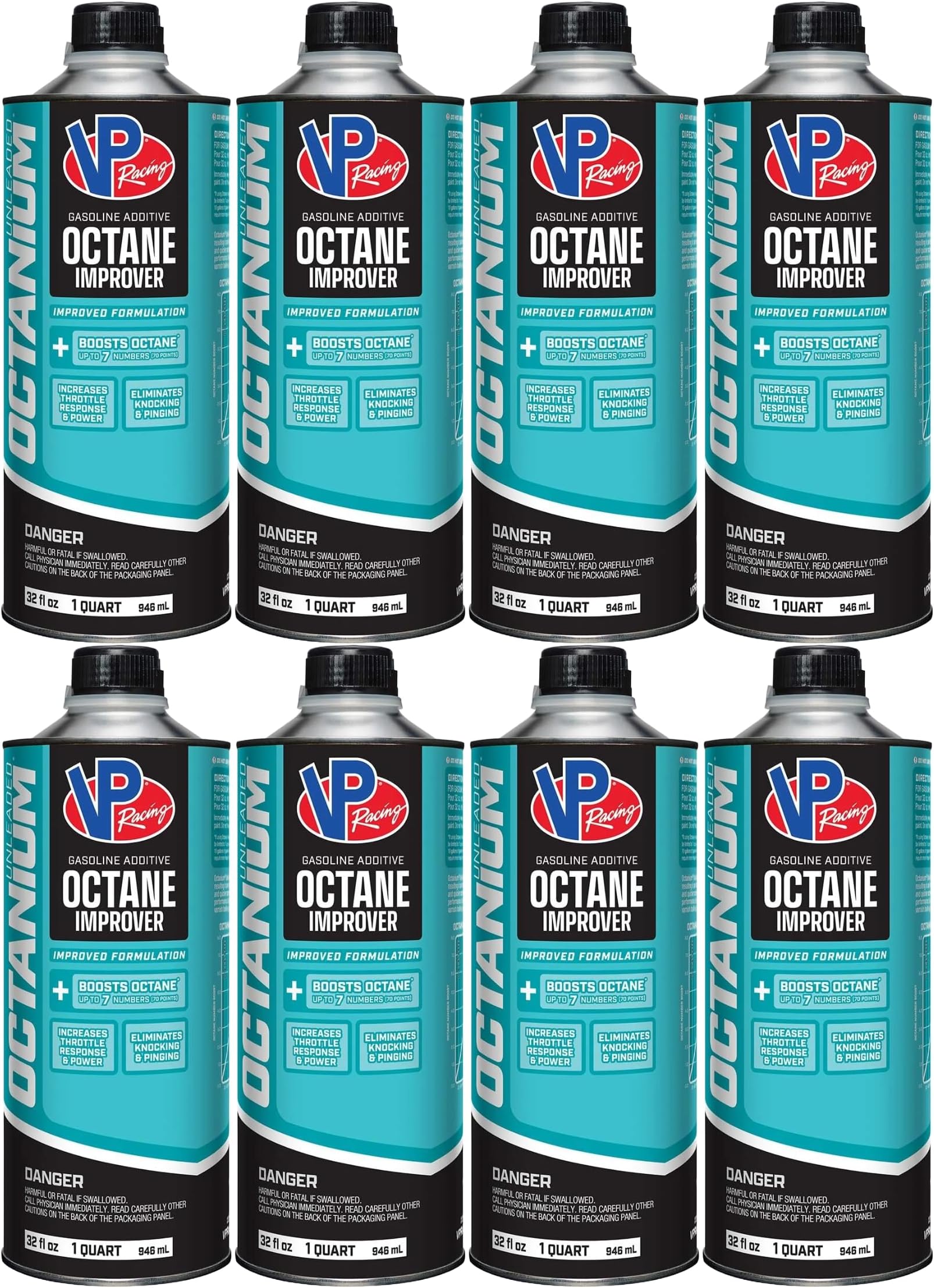 VP Racing 29505 Octanium Unleaded Octane Booster - Universal Fit - Quart (8 Pack)