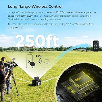 Deity TC-1 Wirless Timecode Box 3 Kit | 2.4G Radio,Timecode Accuracy 0.5ppm,Bluetooth 5.0,Max Range 250FT, Support APP Control