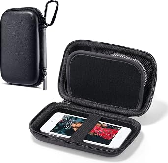ULAK MP3 MP4 Player Case Bag Compatible with iPod Touch 7th/6th/5th Generation/Soulcker/Sandisk MP3 Player/G.G.Martinsen/Sony NW-A45 Fit for Earphones, USB Cable, Memory Cards, Black