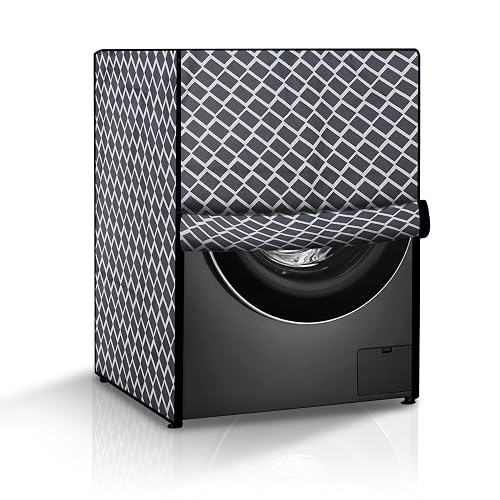 Robustt Front Load Fully Automatic Washing Machine Cover for 6 kg, 6.5 kg, 7kg & 7.5 kg (Printed) | Waterproof & Dustproof Polyester Fabric with Zipper | Protection Cover | 59 x 59 x 86 cms