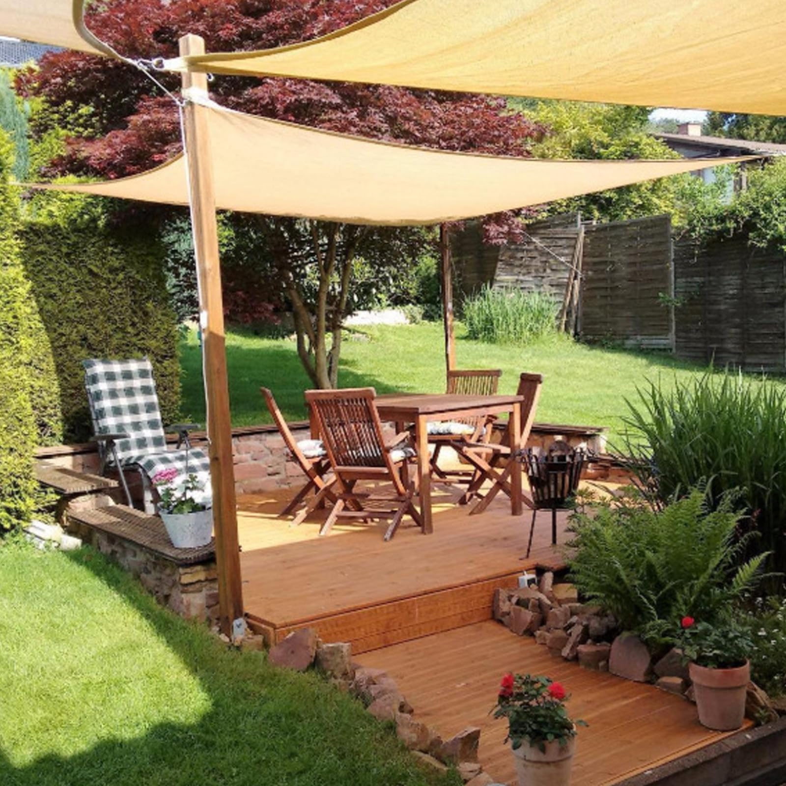 Impermeable Toldo Vela de Sombra,Toldo Vela de Sombra Rectangular 2x3m,Exterior Terraza,para Exteriores,Pergola,Jardín,Terrazas,Piscina