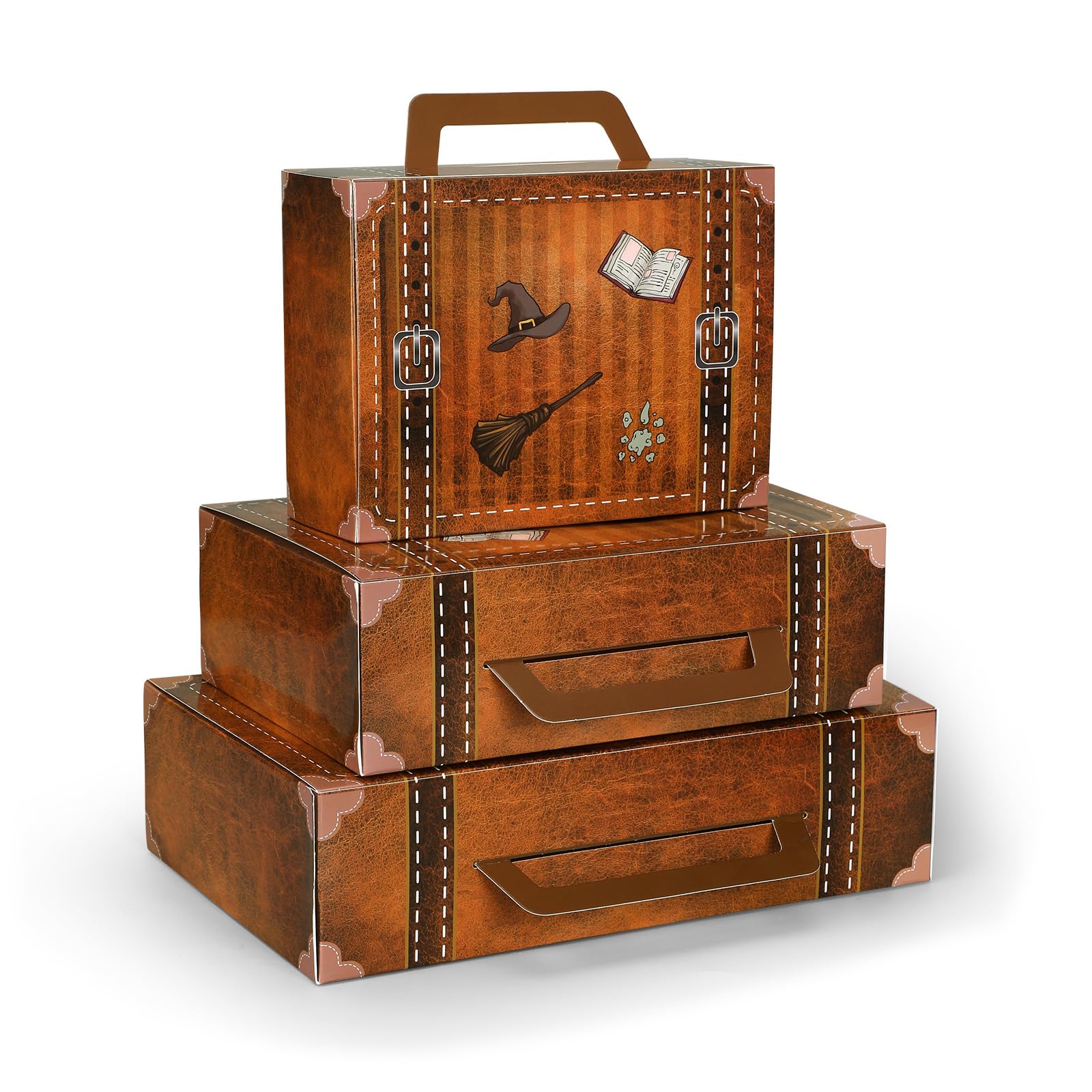 12 Pcs Magic Party Paperboard Vintage Suitcases Box Decorations
