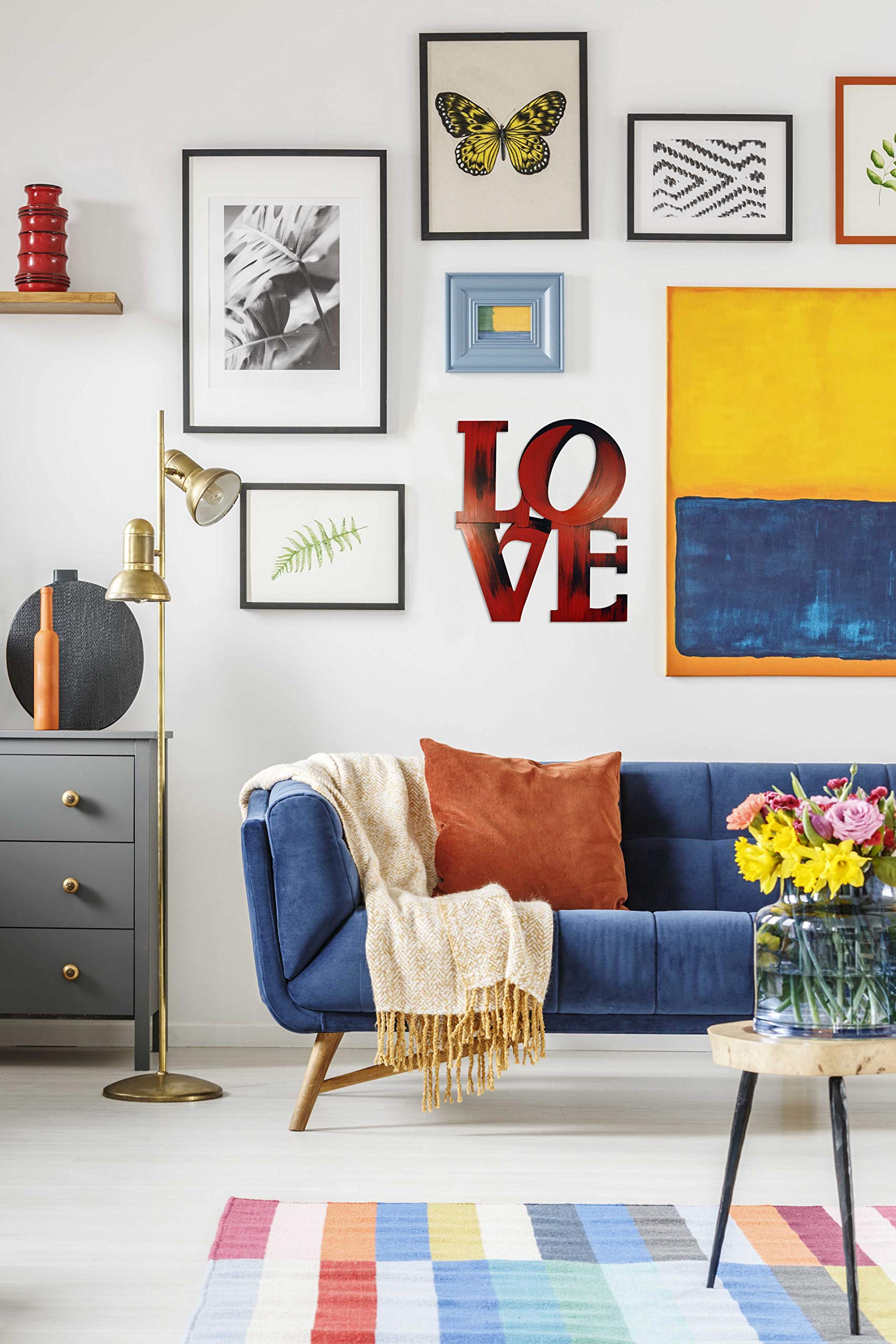 Letter2Word Stacked Love Wall Decor, Rosso, 39,4 cm H x 33 cm W