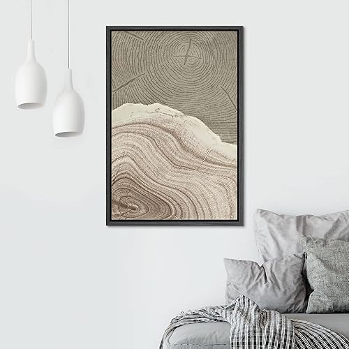 Miniatura 3 de SIGNWIN Lienzo enmarcado para pared, diseño de bosque de roble y árbol, collage, ilustraciones geométricas abstractas, minimalismo, decorativo,