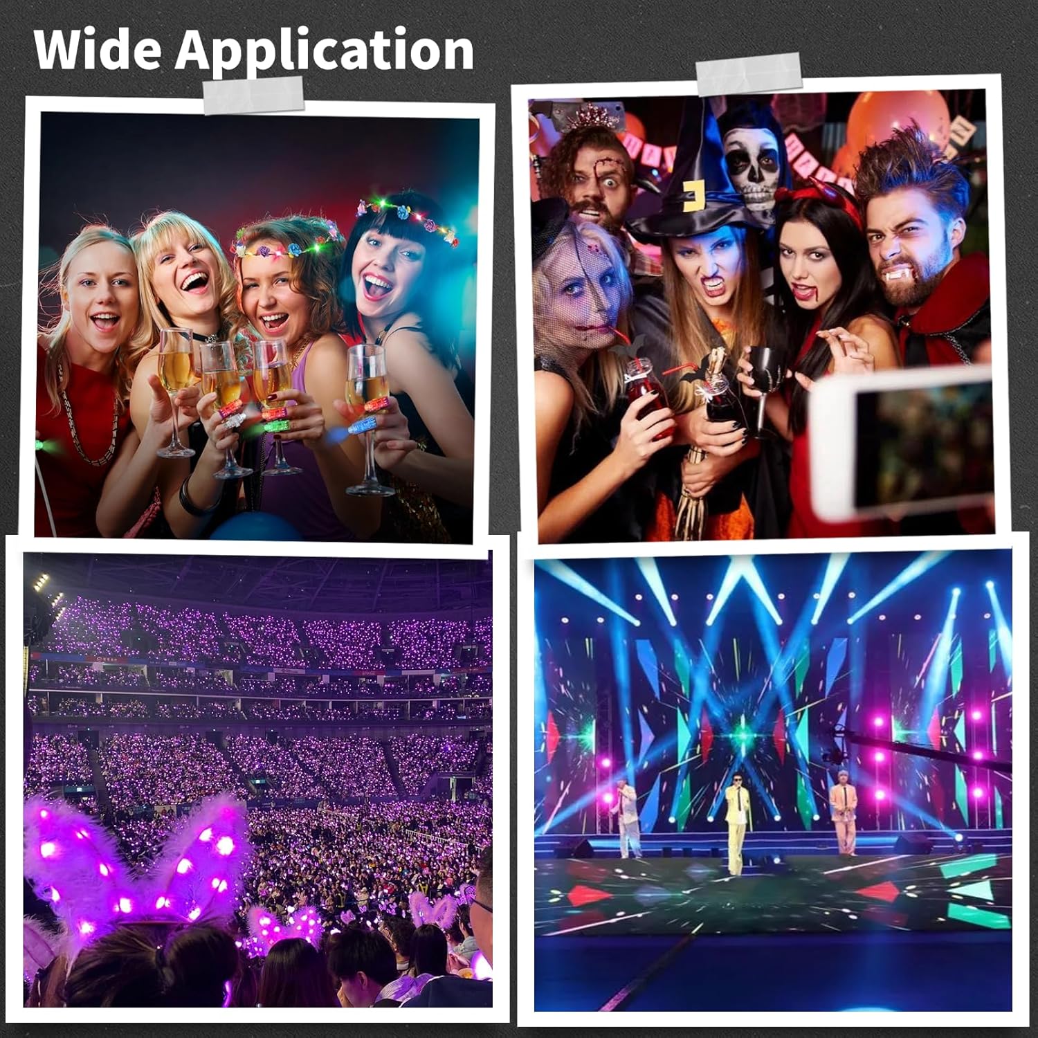 150 Pcs LED Finger Lights, 9 Colors Finger Flashlights, Battery Powered Light Up Finger Ring Toys, Mini Finger Lamps, Glow in The Dark Party Supplies for Rave Concert Shows