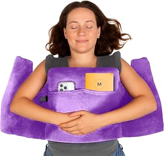 MOYOAMA Post Mastectomy Pillow - Recovery After Breast Cancer Surgery, Breast Augmentation - Lightweight Post Surgery Pillow with 4 Built-in Pockets to Support Healing - Breast Cancer Gifts for Women