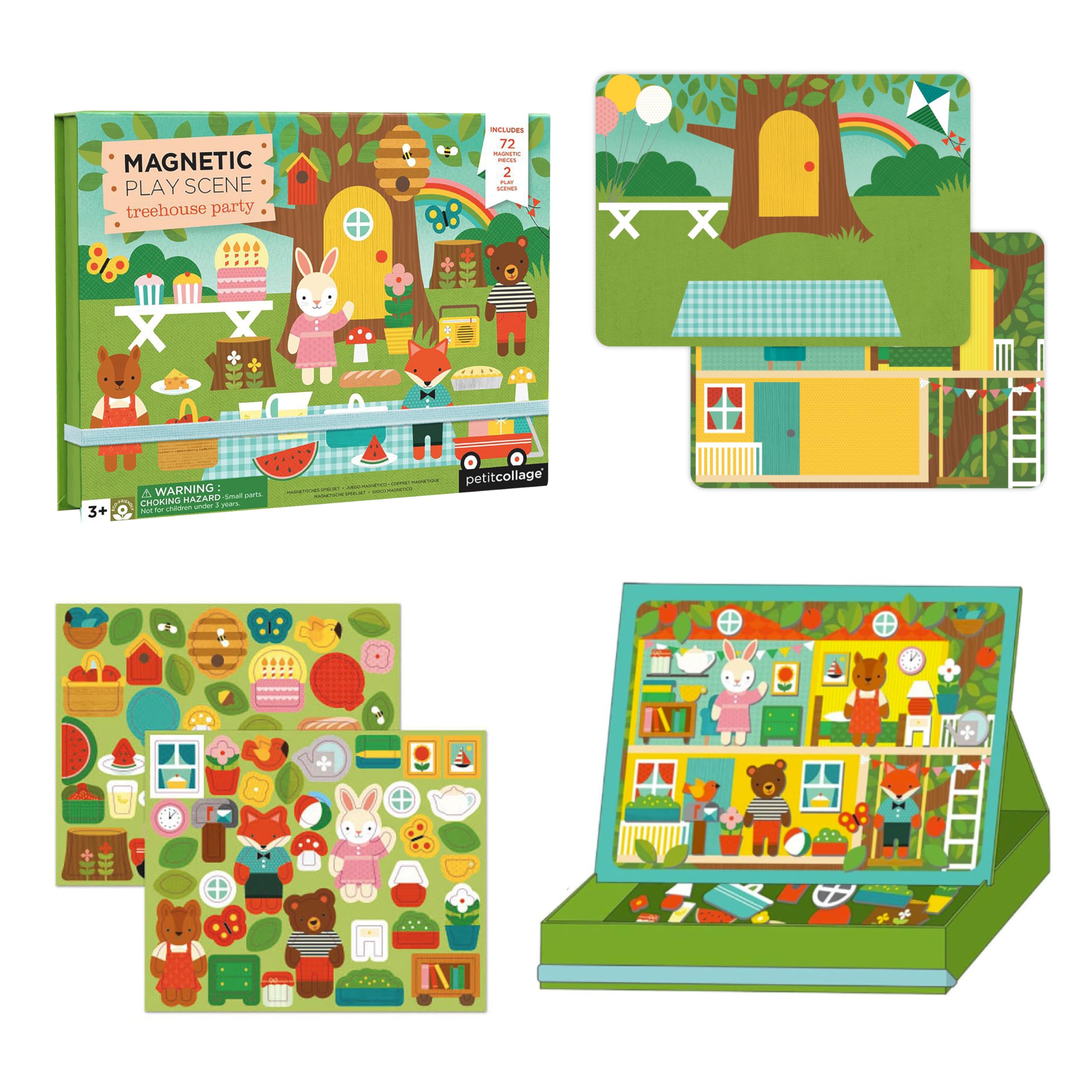 Petit Collage Magnetic Play Set | Treehouse,Multicolor,Small