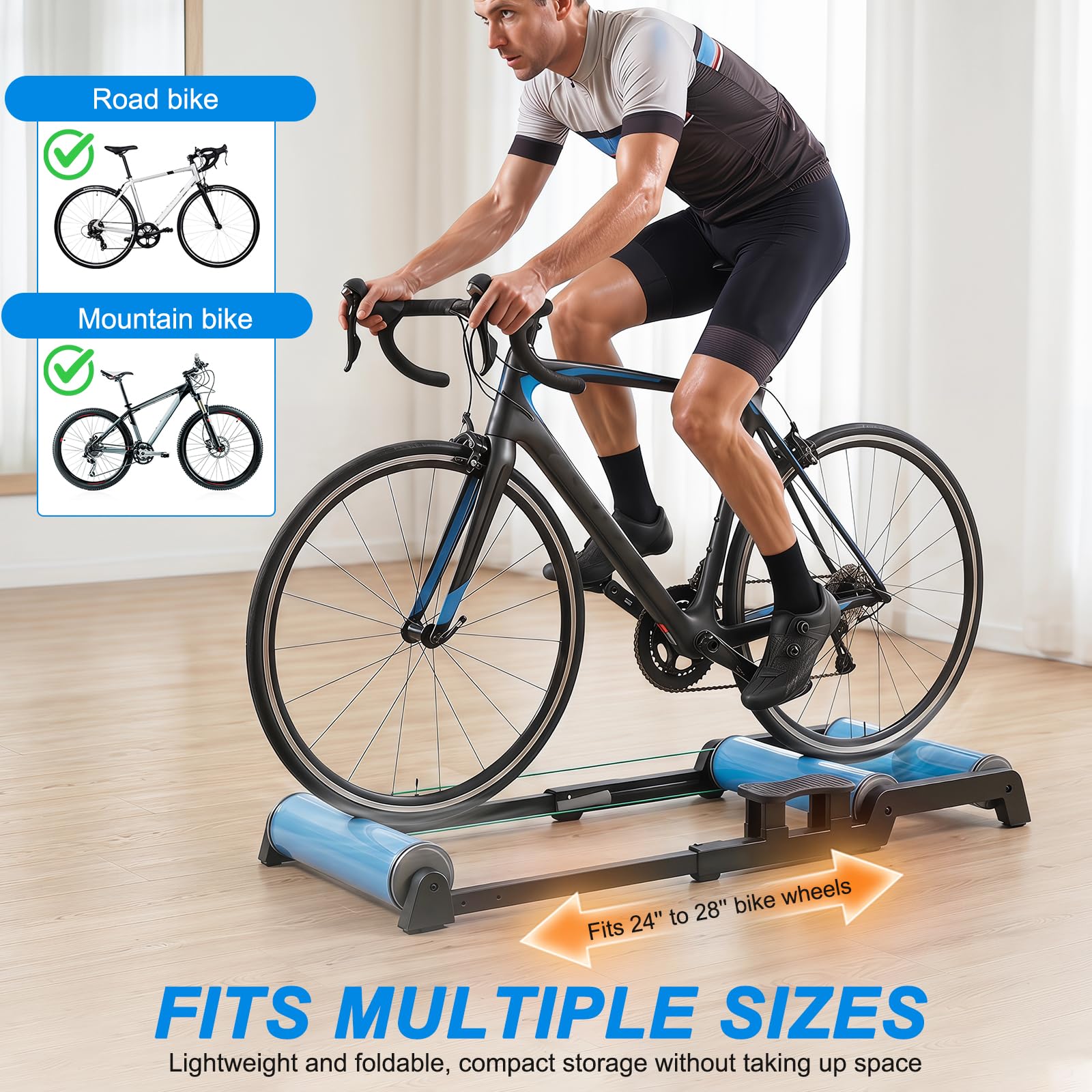 Fahrrad-Übungsrolle, abnehmbar, professionell, rutschfest, aus