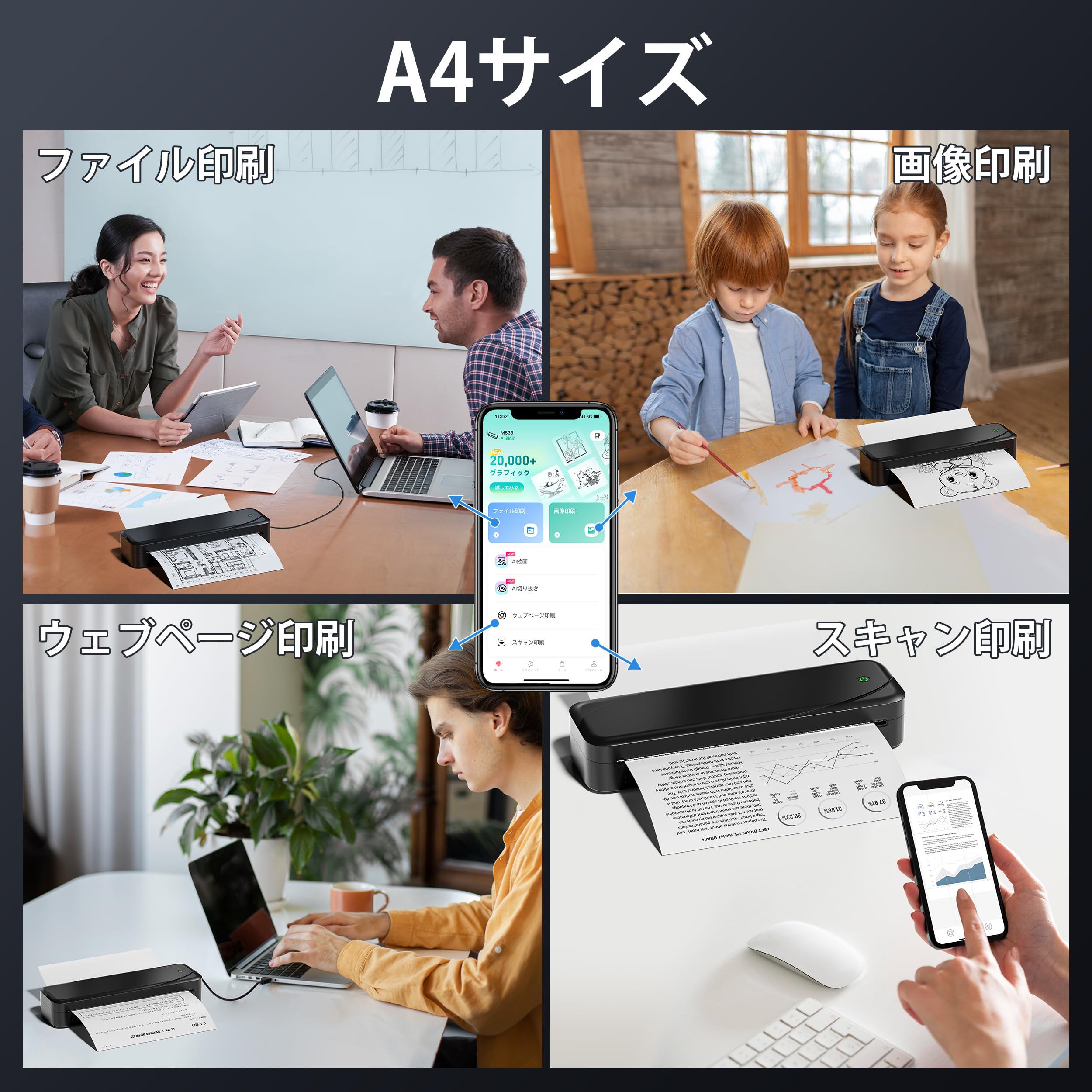 モバイルプリンター M833　pmo ブラック Amazon.co.jp: モバイルプリンター Memoking M833 ポータブル