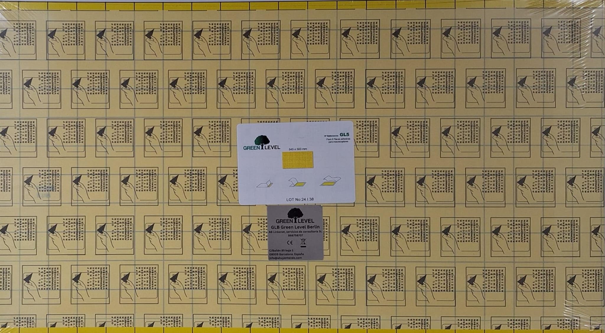 Universelle Klebeplatten GL5 | 6 Stück | Klebeplatten für Fliegen zugelassen | fliegende Insekten | Maße: 545 x 303 mm