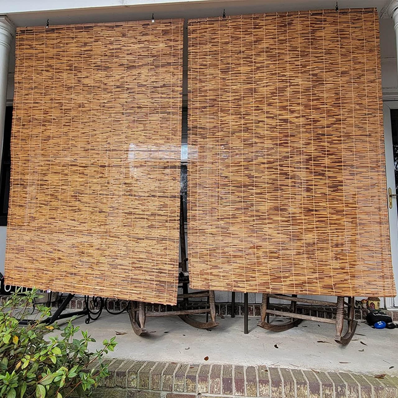 Bamboo Shades Roller Blinds for Outdoor Patio Bamboo Roll Up Window Blind W 65 90 125 165cm Breathable Reed Shade for Partition Privacy(W 160 x L 170 cm)