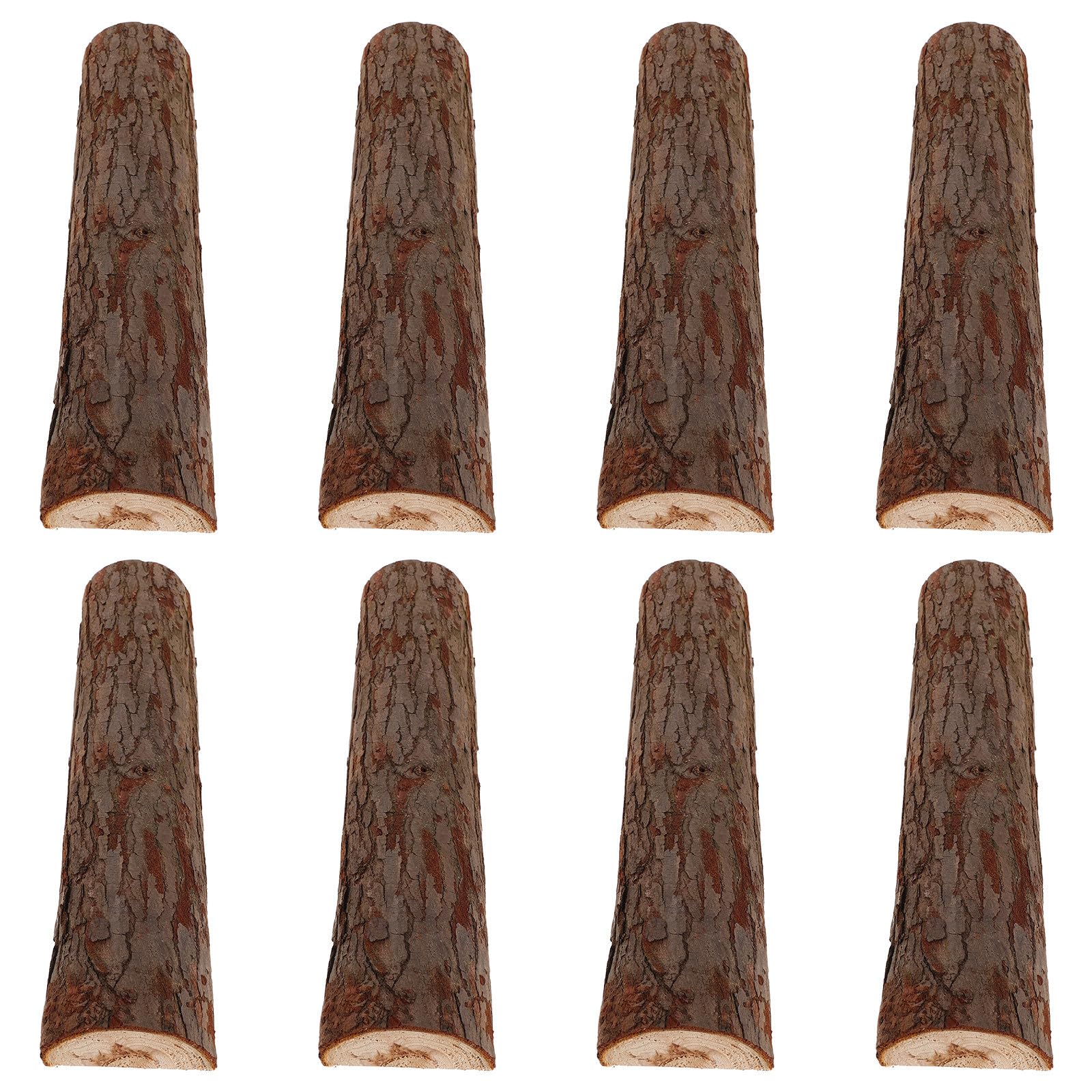 BESTYASH 8 Pezzi Legna da Ardere Decorativa in Legno Naturale 25Cm Corteccia Ceppi per Stufa Barbecue e Braciere Accessori per Caminetti Interni ed Esterni Resistenza alle Intemperie