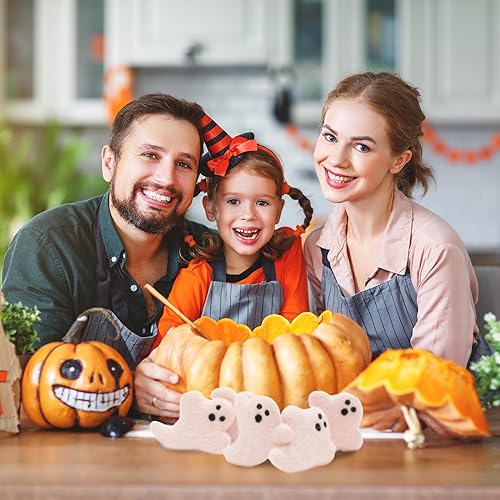 Miniatura 3 de GLACIART ONE Decoraciones de Halloween de fantasma de fieltro de lana, paquete de 5, adornos felices para fiesta, fieltro divertido para interiores