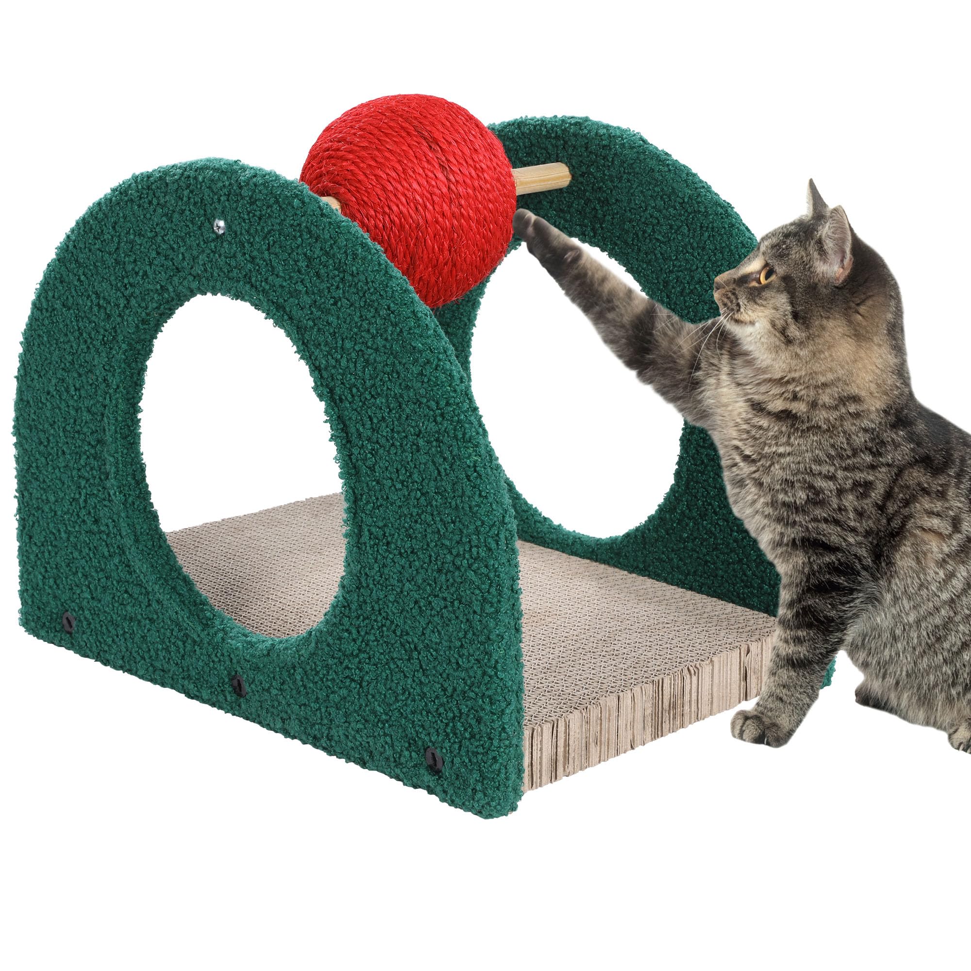 BALAPET Cat Scratch Bed Cat Scratcher Toy with Ball Scratching Ball for Cats and Kittens, Interactive Solid Wood Scratcher Pet Toy Durable Board Pads Prevents Furniture Damage
